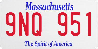 MA license plate 9NQ951