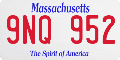 MA license plate 9NQ952