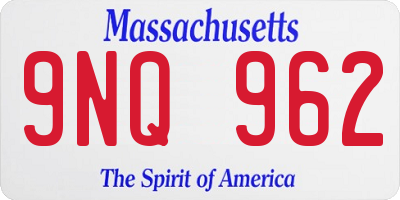 MA license plate 9NQ962