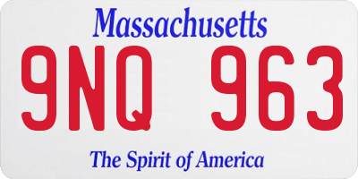 MA license plate 9NQ963