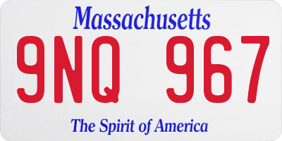 MA license plate 9NQ967