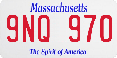 MA license plate 9NQ970