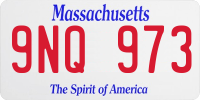 MA license plate 9NQ973