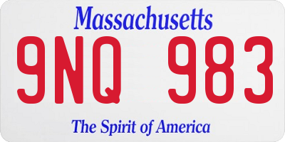 MA license plate 9NQ983