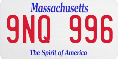 MA license plate 9NQ996