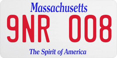 MA license plate 9NR008