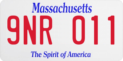 MA license plate 9NR011