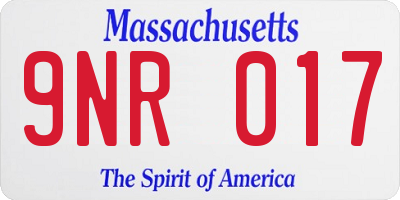 MA license plate 9NR017