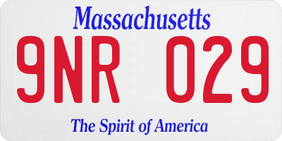 MA license plate 9NR029