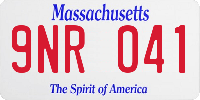 MA license plate 9NR041