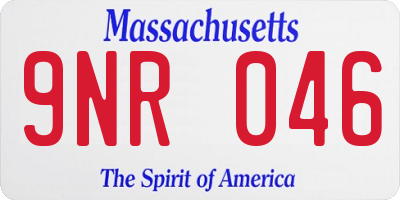 MA license plate 9NR046
