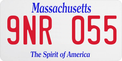 MA license plate 9NR055