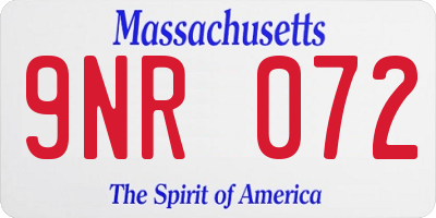 MA license plate 9NR072
