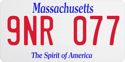 MA license plate 9NR077