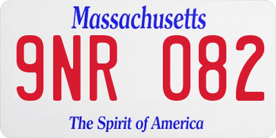 MA license plate 9NR082