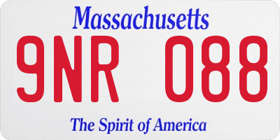 MA license plate 9NR088
