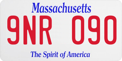 MA license plate 9NR090