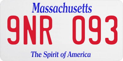 MA license plate 9NR093