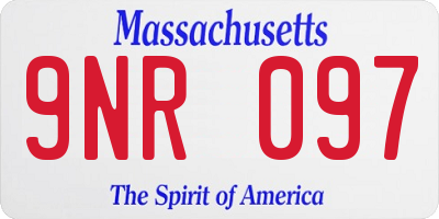 MA license plate 9NR097