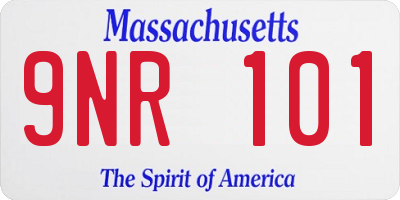 MA license plate 9NR101
