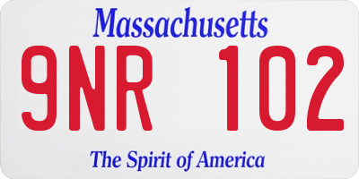 MA license plate 9NR102