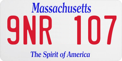 MA license plate 9NR107