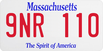 MA license plate 9NR110