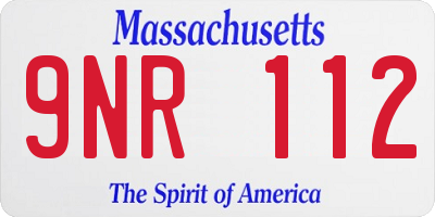 MA license plate 9NR112