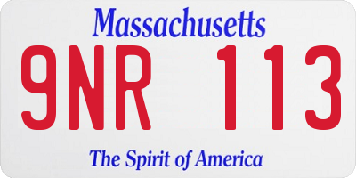 MA license plate 9NR113