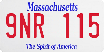 MA license plate 9NR115