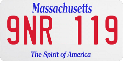 MA license plate 9NR119