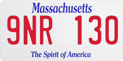 MA license plate 9NR130