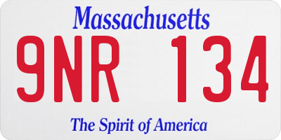 MA license plate 9NR134