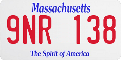 MA license plate 9NR138