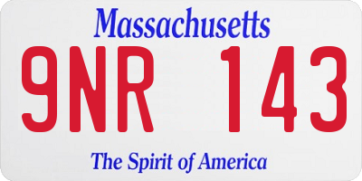 MA license plate 9NR143