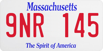 MA license plate 9NR145