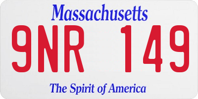 MA license plate 9NR149