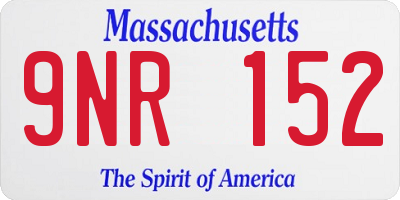 MA license plate 9NR152