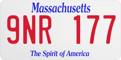MA license plate 9NR177