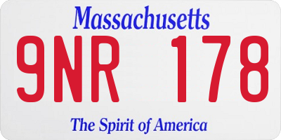 MA license plate 9NR178