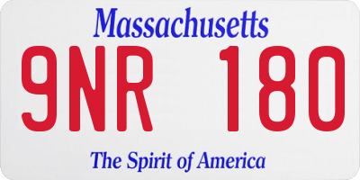 MA license plate 9NR180