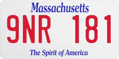MA license plate 9NR181