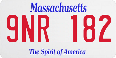 MA license plate 9NR182