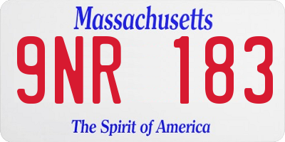 MA license plate 9NR183