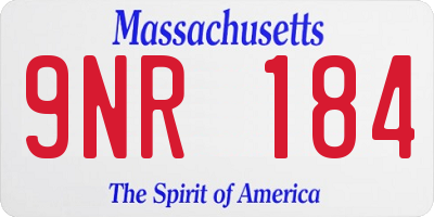 MA license plate 9NR184