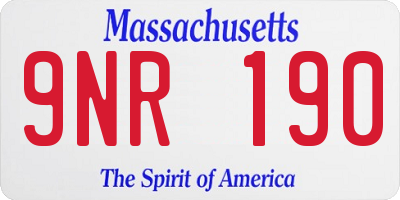 MA license plate 9NR190