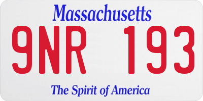 MA license plate 9NR193