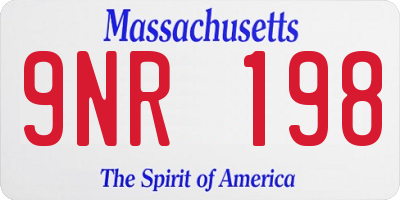 MA license plate 9NR198