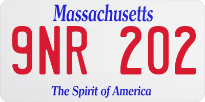 MA license plate 9NR202