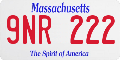MA license plate 9NR222
